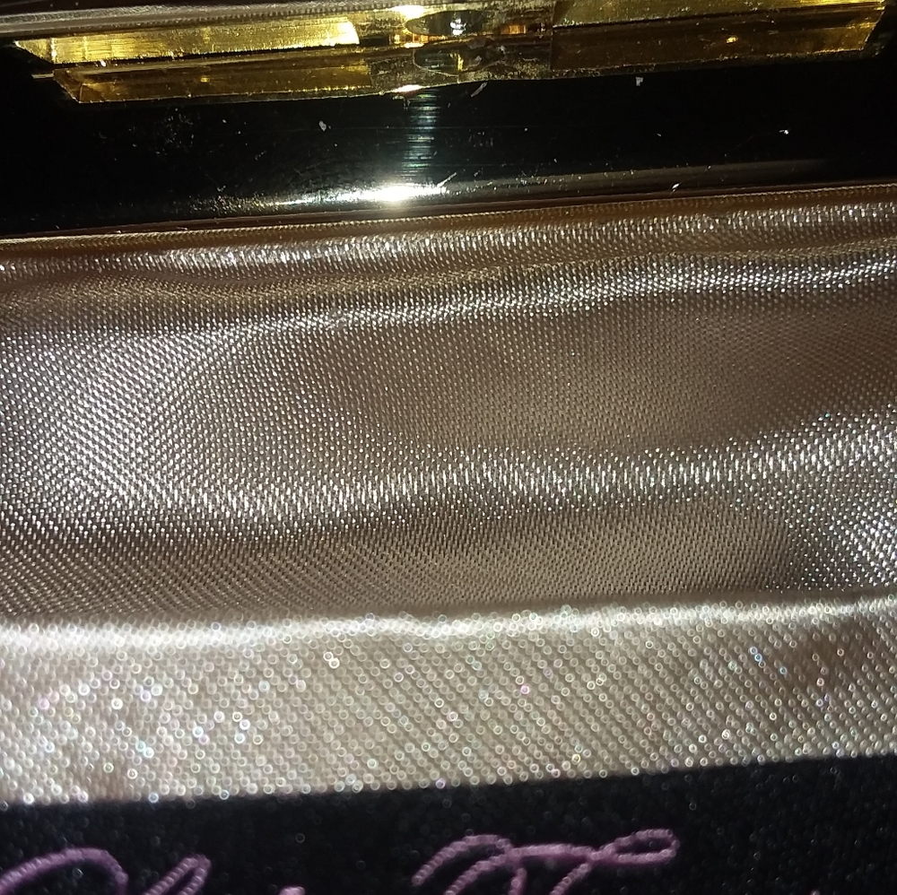 Gold silk evening bag